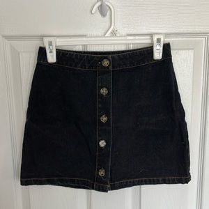 Black button up Jean skirt